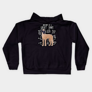 Fawn Great Dane Dog Anatomy Kids Hoodie